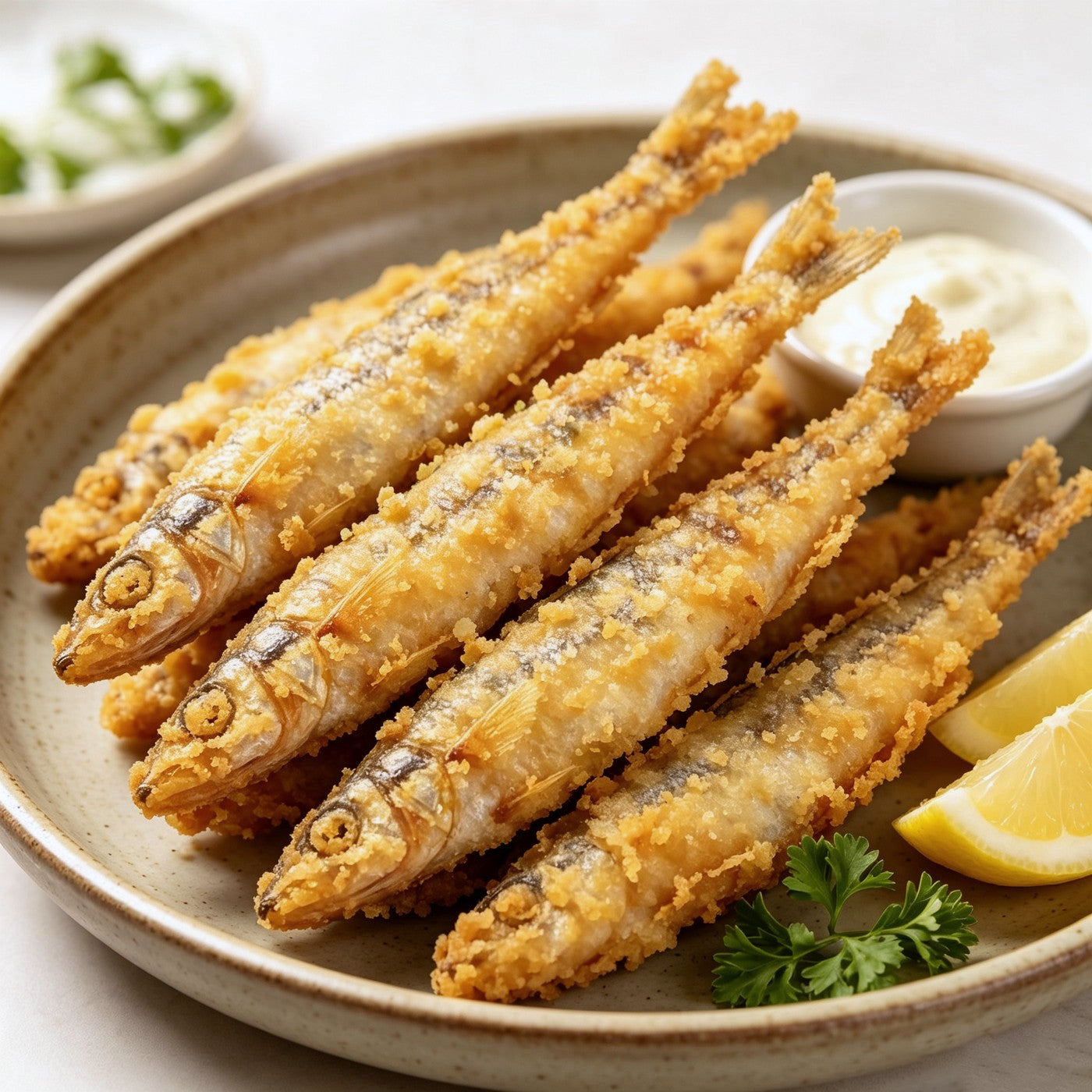 Whitebait, fried until crisp